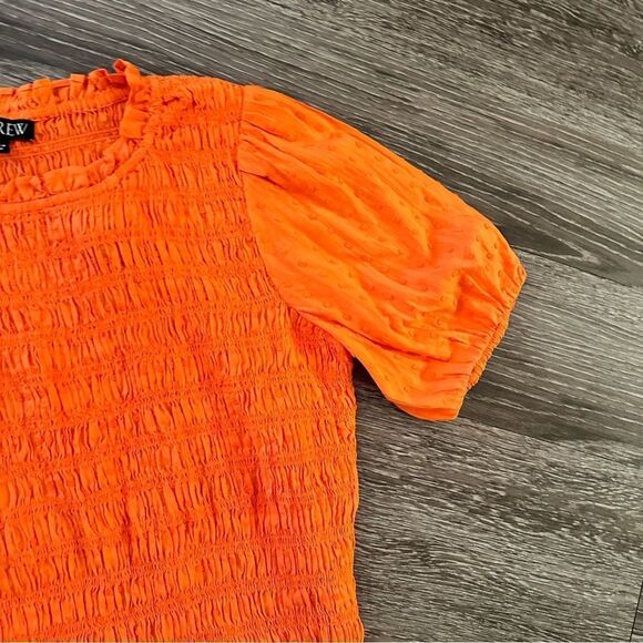 J. Crew Puff-sleeve textured voile smocked top New - Picture 5 of 8